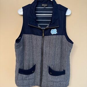 Ameda Navy and Gray Quilted Vest with Zip